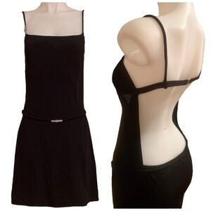 FENDI By KARL LAGERFELD Black Backless Sexy Dress 1990s Size 46 VINTAGE RARE